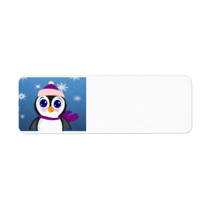 Adorable Cartoon Penguin with Scarf and Hat