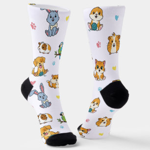 Adorable Cartoon Pet Pattern Socks
