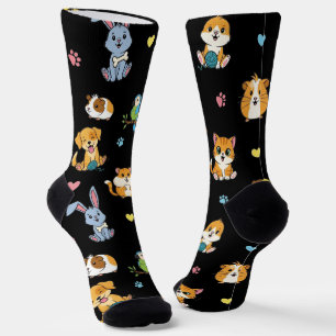 Adorable Cartoon Pet Pattern Socks