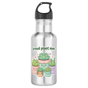 Adorable Cartoon Potted Plants Pastel Aesthetic Wa 532 Ml Water Bottle
