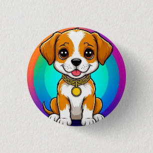 Adorable Cartoon Puppy 3 Cm Round Badge