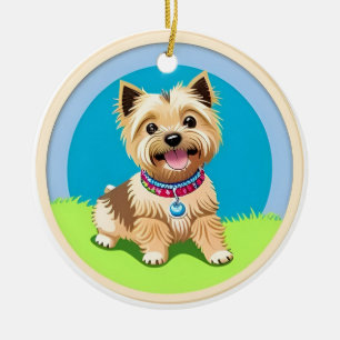 Adorable Cartoon Puppy Ceramic Tree Decoration