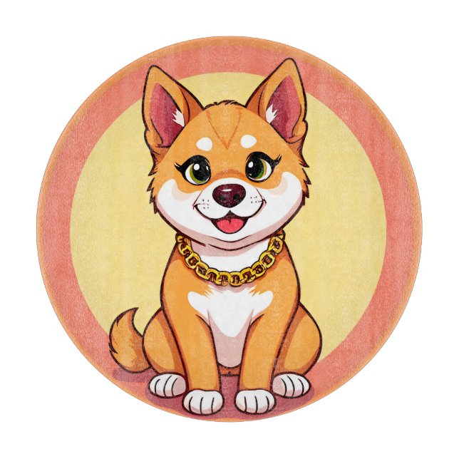Adorable Cartoon Puppy Cutting Board (Front)