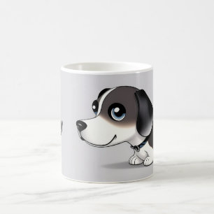 Adorable Cartoon Puppy With Bright Eyes Coffee Mug