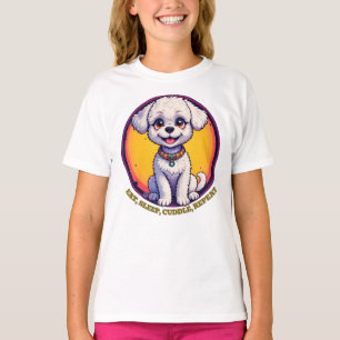 Adorable Cartoon Puppy with Bright Eyes T-Shirt