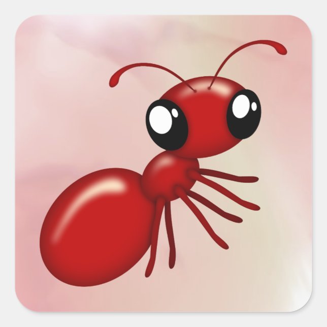 Adorable Cartoon Red Ant Sticker Sheets (Front)
