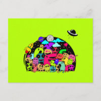 Adorable Cartoon Space Alien Characters