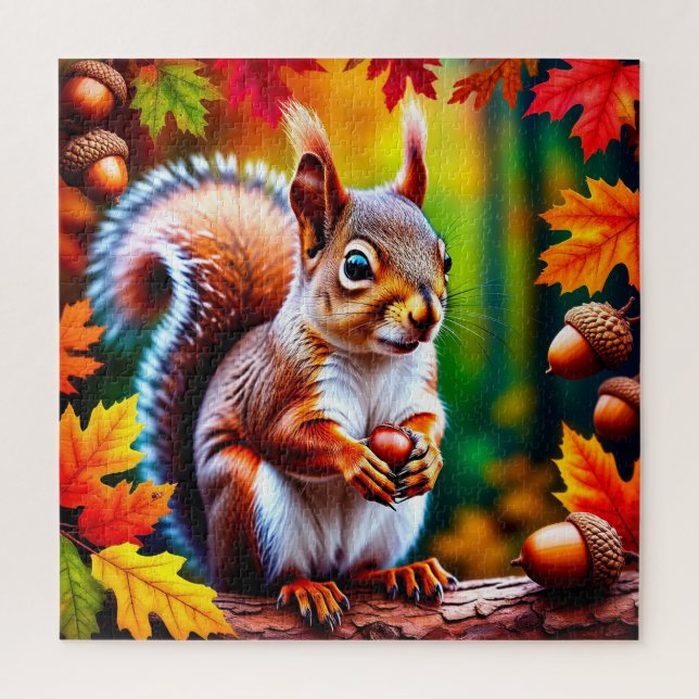 Adorable Cartoon Squirrel Character in Forest Jigsaw Puzzle (Vertical)