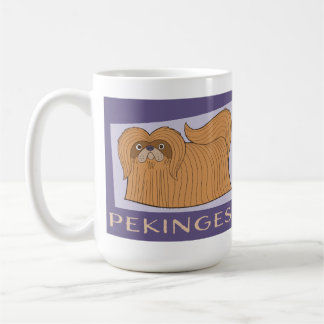 Adorable Cartoon Style Pekingese Dog Coffee Mug