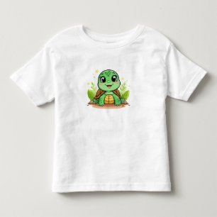 Adorable Cartoon Turtle Smiling Cheerfully Toddler T-Shirt