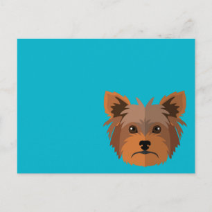 Adorable Cartoon Yorkshire Terrier, Yorkie Postcard