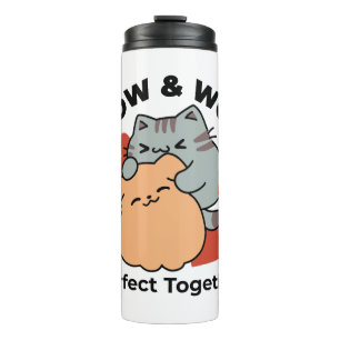 Adorable Cat and Dog Hug – Meow & Woof Design Thermal Tumbler