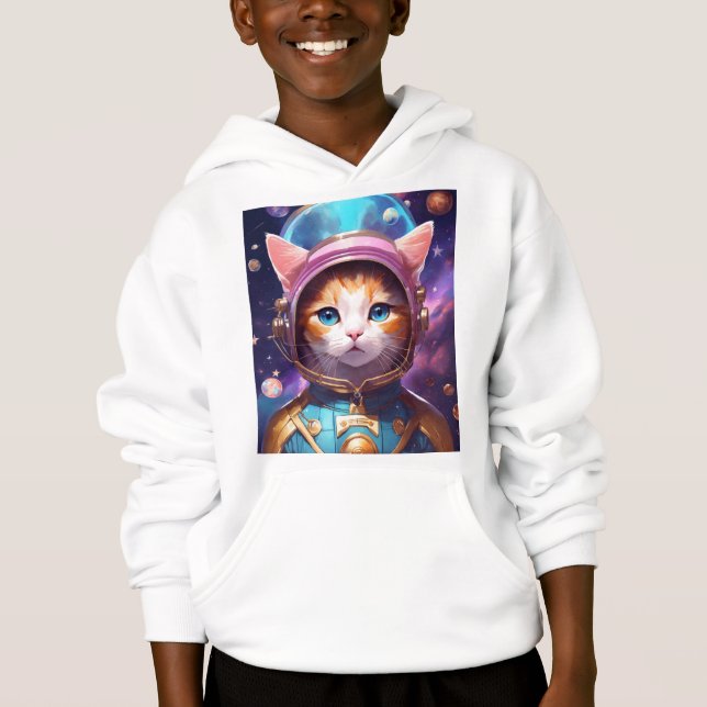 Adorable Cat and octopus Graphic Hoodie (Front)