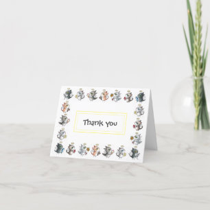 Adorable cat angel "Thank You" card