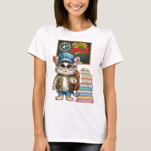 Adorable Cat Back To School Design T-Shirt