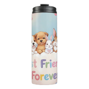 Adorable Cat Best Friends Forever Thermal Tumbler