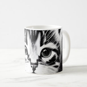 Adorable cat black white kitty voices gift coffee mug