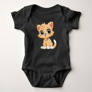 Adorable Cat Cartoon Baby Bodysuit
