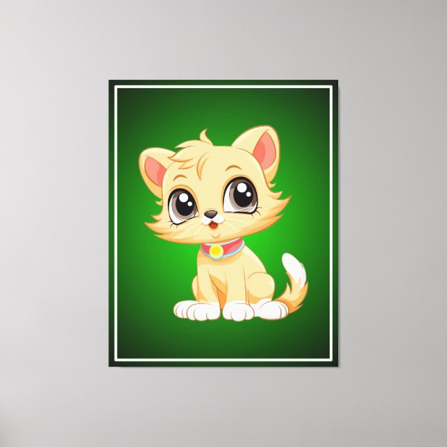 Adorable Cat Cartoon  Canvas Print (Front)