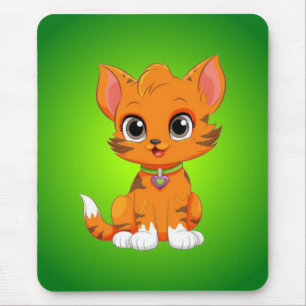 Adorable Cat Cartoon Mouse Mat