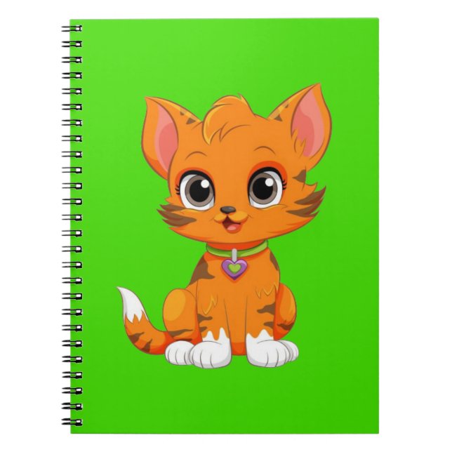 Adorable Cat Cartoon  Notebook (Front)