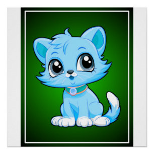 Adorable Cat Cartoon  Poster