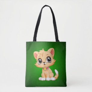 Adorable Cat Cartoon Tote Bag