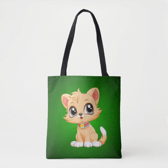 Adorable Cat Cartoon  Tote Bag (Front)