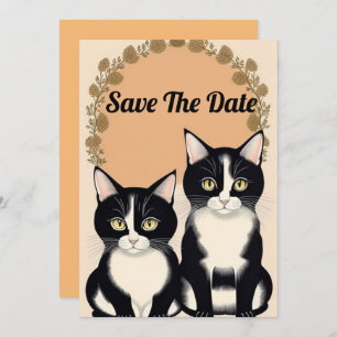 Adorable Cat Couple  Invitation