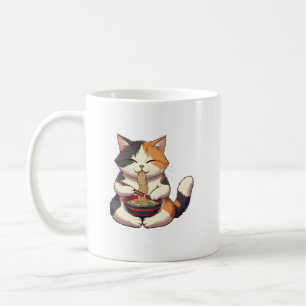  Adorable Cat Enjoying Ramen Coffee Mug
