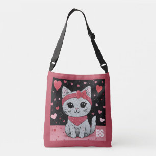 Adorable Cat in Disguise - Purrfect Valentine Fun Crossbody Bag