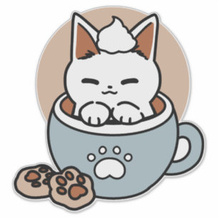 Adorable Cat in Mug Holiday Design - Cat & Cocoa