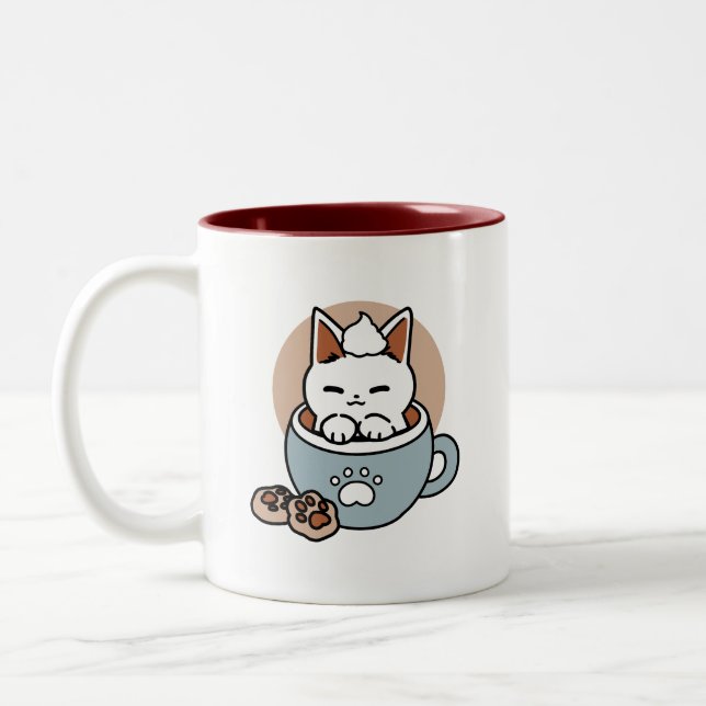 Adorable Cat in Mug Holiday Design - Cat & Cocoa (Left)