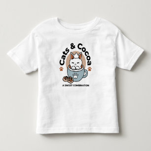 Adorable Cat in Mug Holiday Design - Cat & Cocoa Toddler T-Shirt