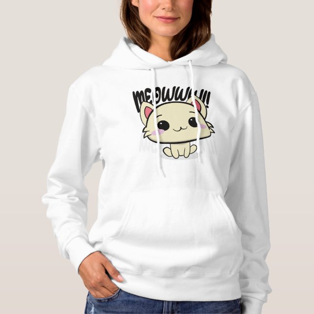 adorable cat - Meow! Hoodie (Front)