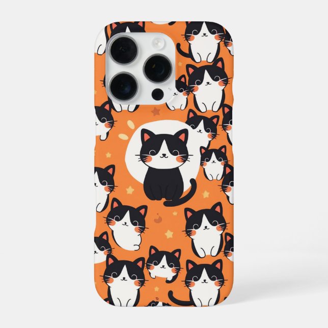 Adorable Cat Pattern iPhone Case (Back)