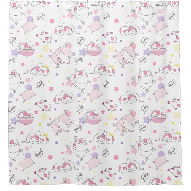 Adorable Cat Pattern Shower Curtain (Front)