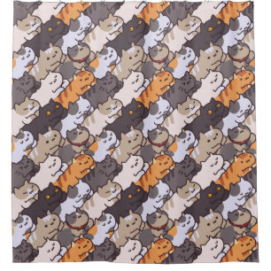 Adorable Cat Pattern Shower Curtain