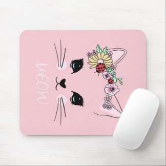Adorable Cat | Pink Cute Meow Cat Blanket Mouse Mat