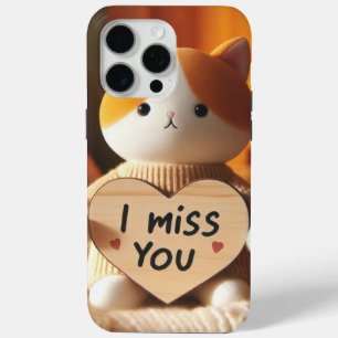 Adorable Cat Plush with Heartfelt Message iPhone 15 Pro Max Case