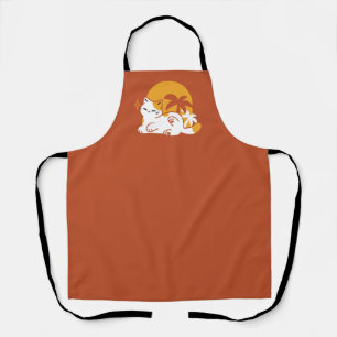 Adorable Cat Relaxing in the Sunshine – Summer Pet Apron