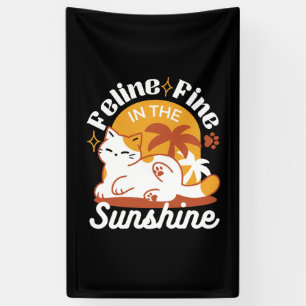 Adorable Cat Relaxing in the Sunshine – Summer Pet Banner