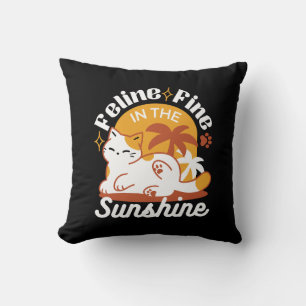 Adorable Cat Relaxing in the Sunshine – Summer Pet Cushion