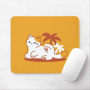 Adorable Cat Relaxing in the Sunshine – Summer Pet Mouse Mat