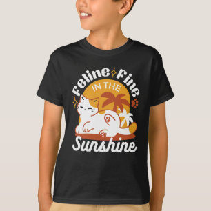 Adorable Cat Relaxing in the Sunshine – Summer Pet T-Shirt