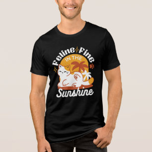 Adorable Cat Relaxing in the Sunshine – Summer Pet Tri-Blend Shirt
