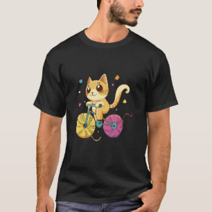 Adorable Cat Riding a Bike  Playful & Charming Ill T-Shirt