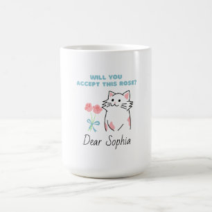 Adorable Cat&Rose  Coffee Mug