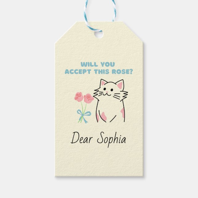 Adorable Cat&Rose Gift Tags (Front)