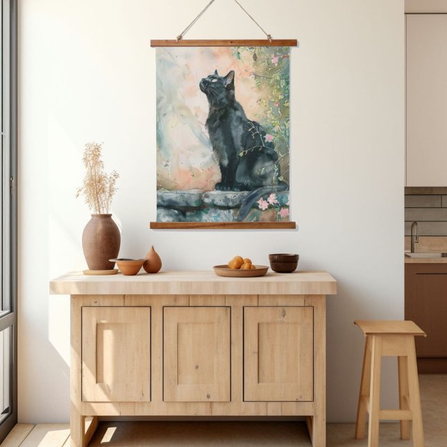 ADORABLE CAT WATERCOLOR ILLUSTRATION HANGING TAPESTRY (Creator Uploaded)